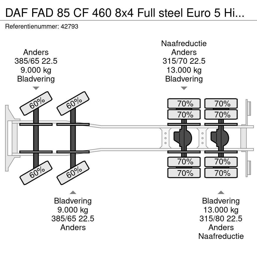 DAF FAD 85 CF 460 8x4 Full steel Euro 5 Hiab 20 Tonmet Kroghejs