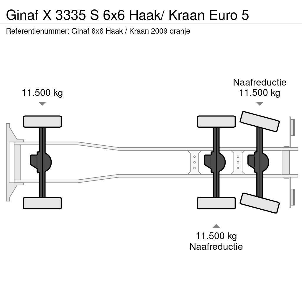 Ginaf X 3335 S 6x6 Haak/ Kraan Euro 5 Hook lift trucks
