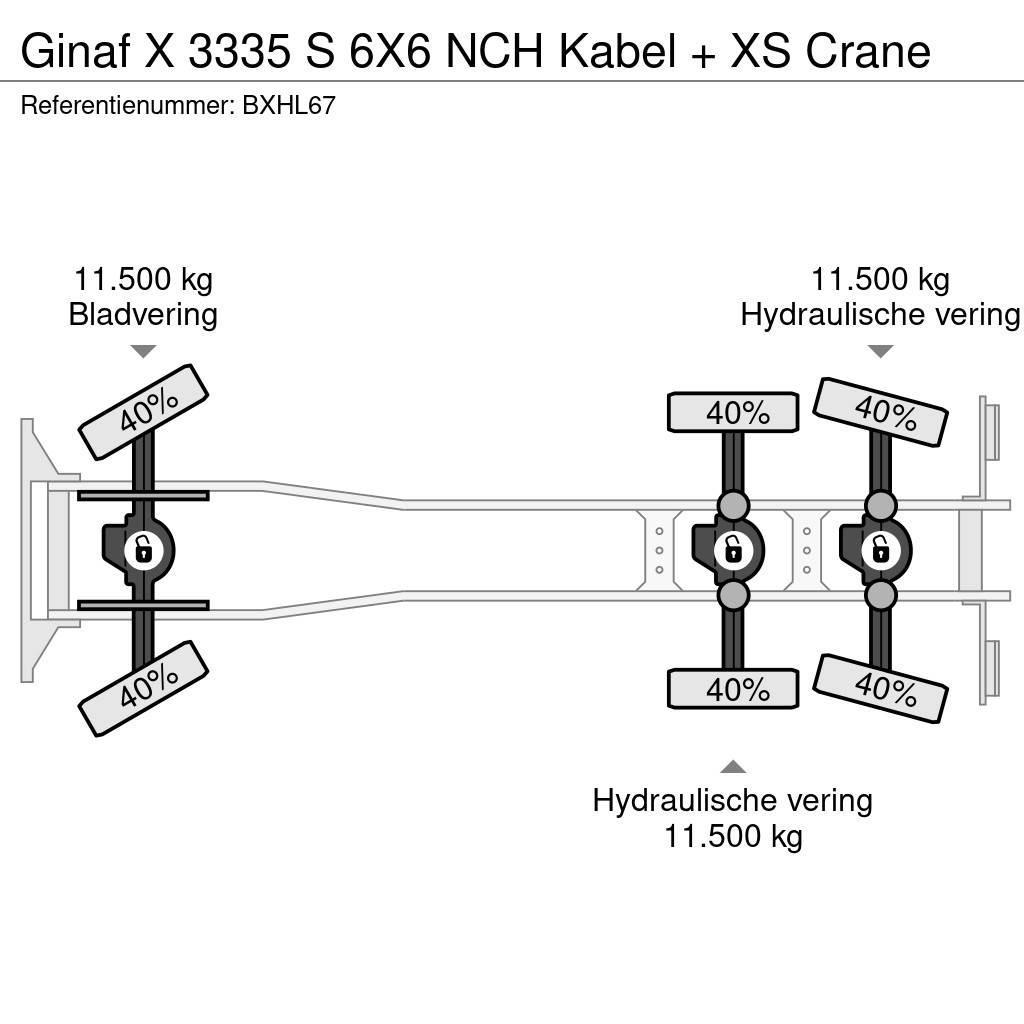 Ginaf X 3335 S 6X6 NCH Kabel + XS Crane Hook lift trucks