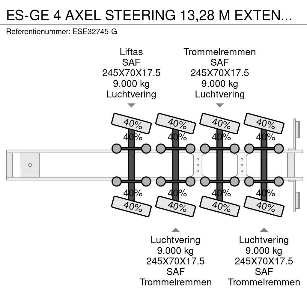 Es-ge 4 AXEL STEERING 13,28 M EXTENDABLE Low loader-semi-trailers