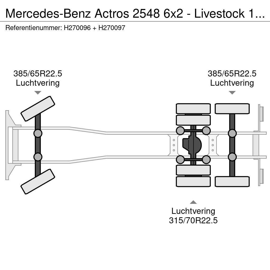 Mercedes-Benz Actros 2548 6x2 - Livestock 1 deck - Truck + Trail Animal transport trucks