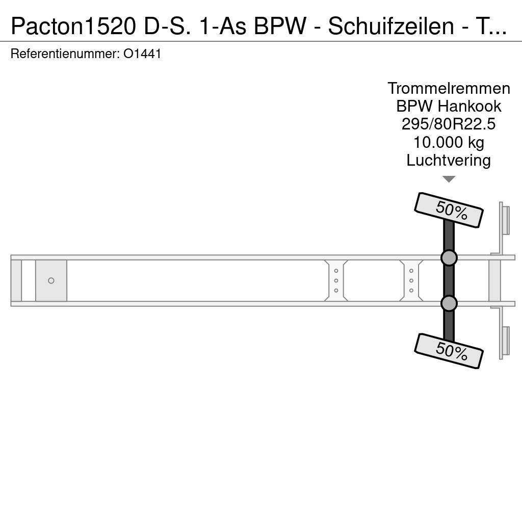Pacton 1520 D-S. 1-As BPW - Schuifzeilen - Trommelremmen Curtainsider semi-trailers