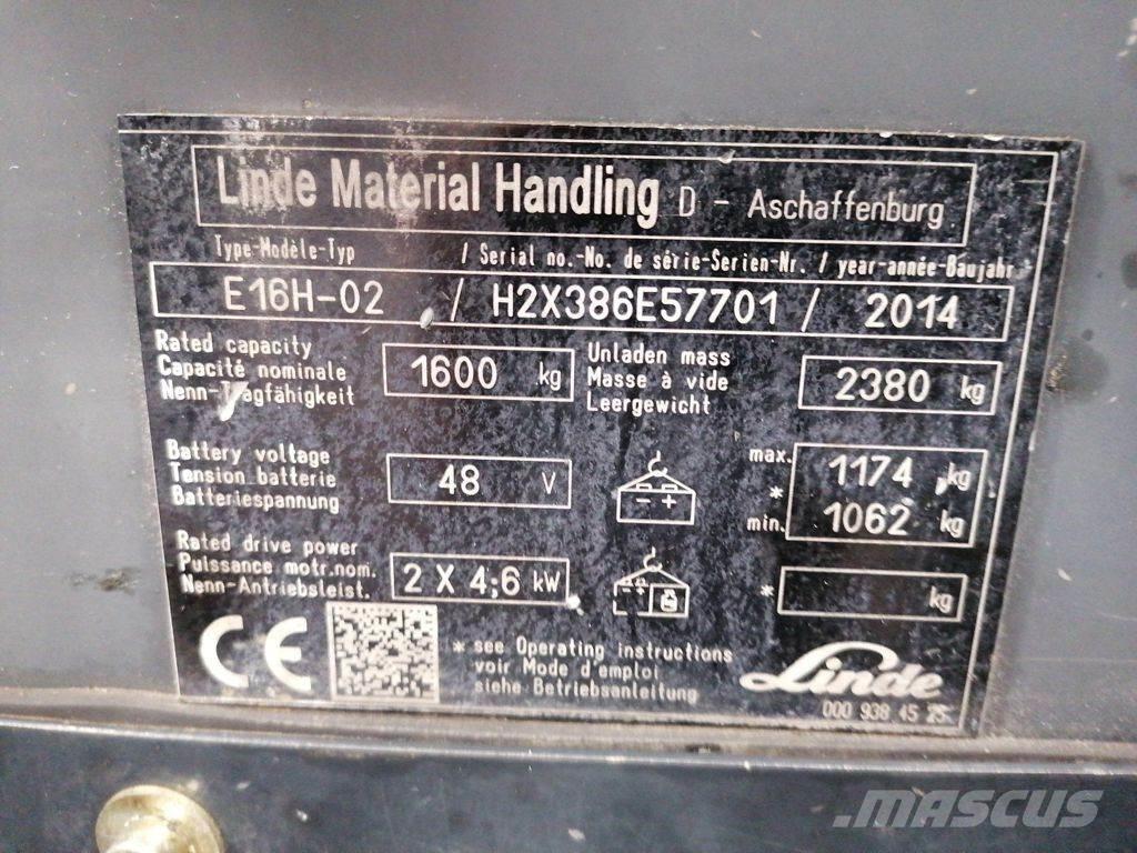 Linde E16H-02 El gaffeltrucks