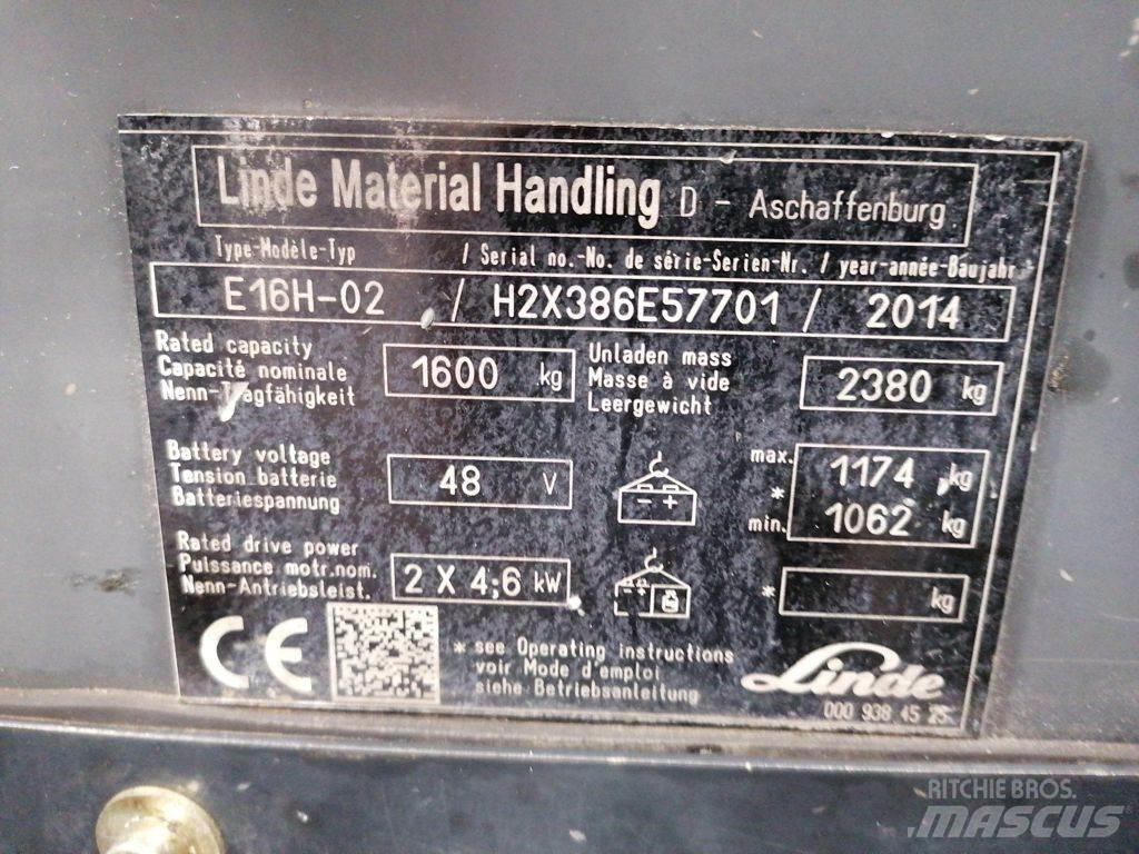 Linde E16H-02 El gaffeltrucks
