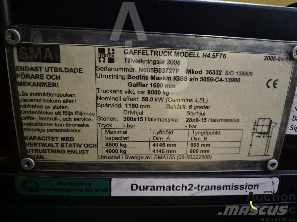 Hyster H4.5FT6 Diesel gaffeltrucks