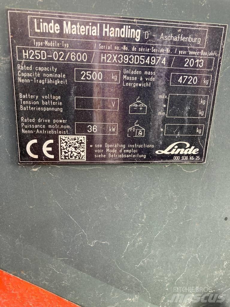 Linde H25D/600/393 Diesel gaffeltrucks