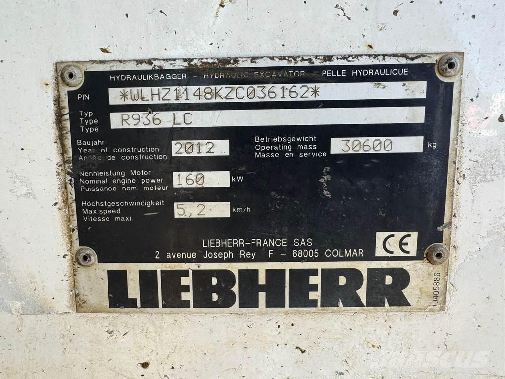Liebherr R936 LC Gravemaskiner på larvebånd