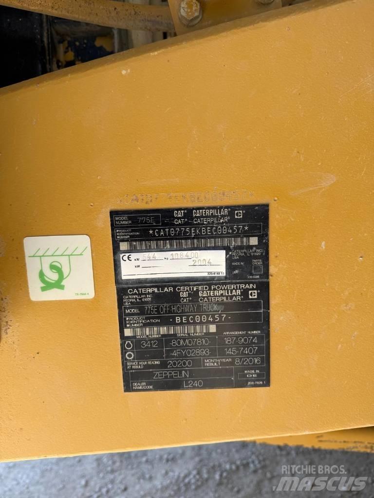 CAT 775 E Knækstyrede dumpere