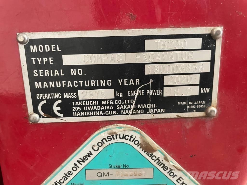 Takeuchi TB 230 Minigravemaskiner