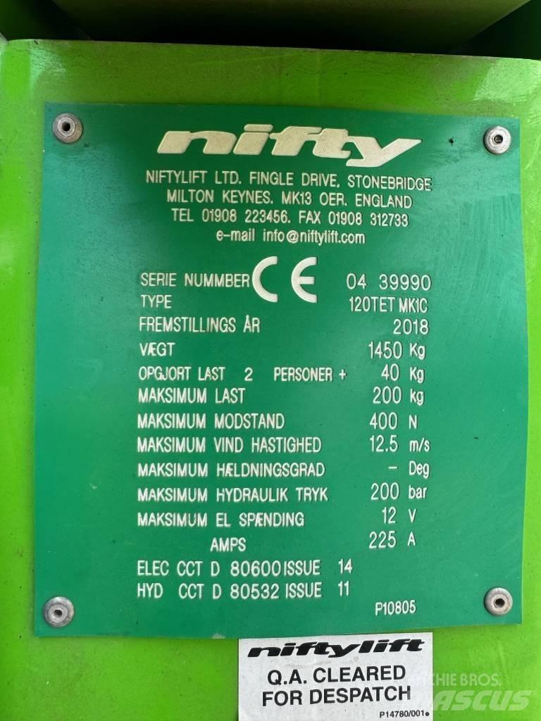 Niftylift 120 T Trailermonterede lifte