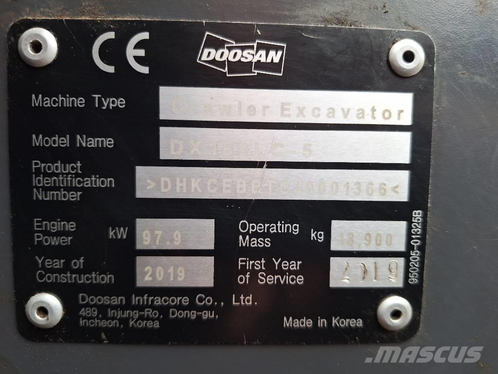 Doosan DX 180 -5 Gravemaskiner på larvebånd