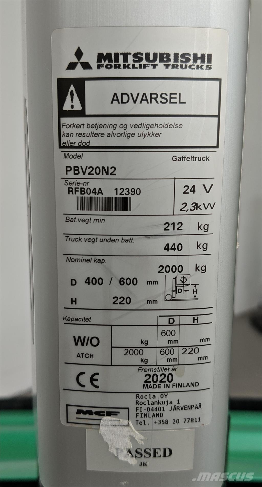 Mitsubishi PBV20N2 Platform truck