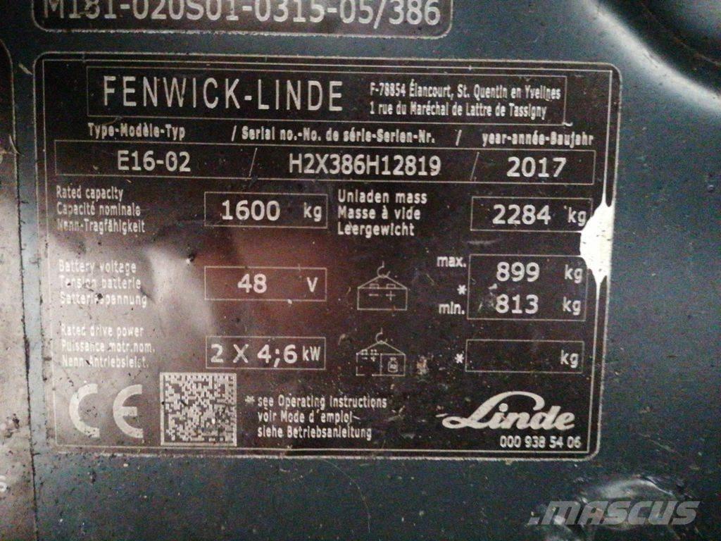 Linde E16-02 El gaffeltrucks
