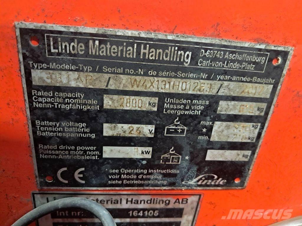 Linde T30 El-palleløftere