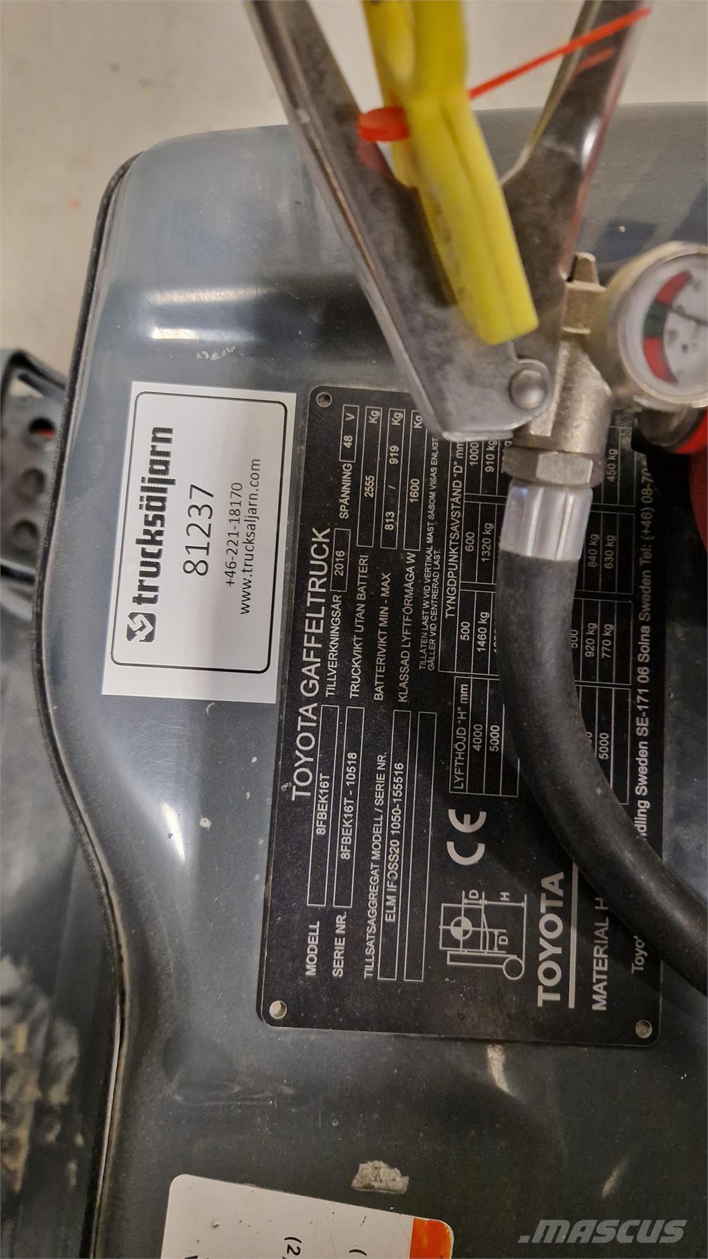 Toyota 8FBEK16T El gaffeltrucks