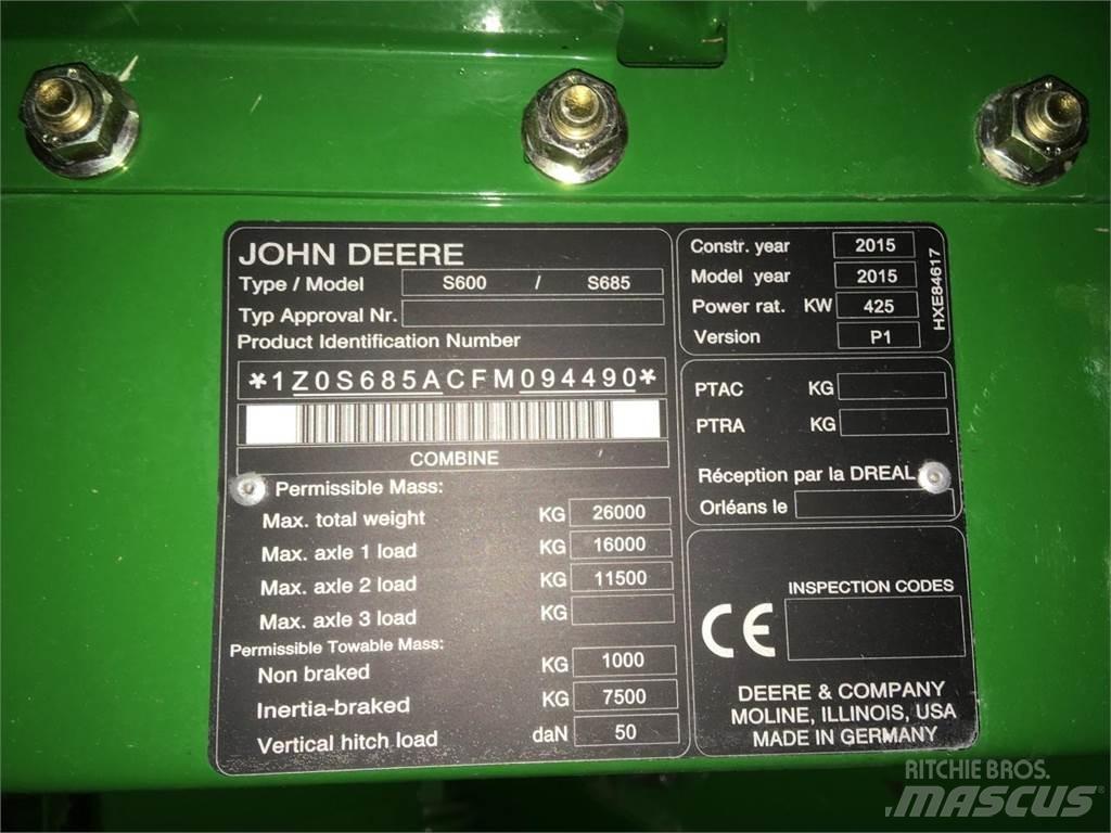 John Deere S685 Mejetærskere