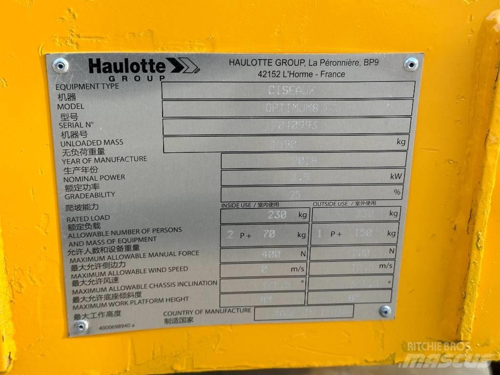 Haulotte OPTIMUM 8 Saxlifte