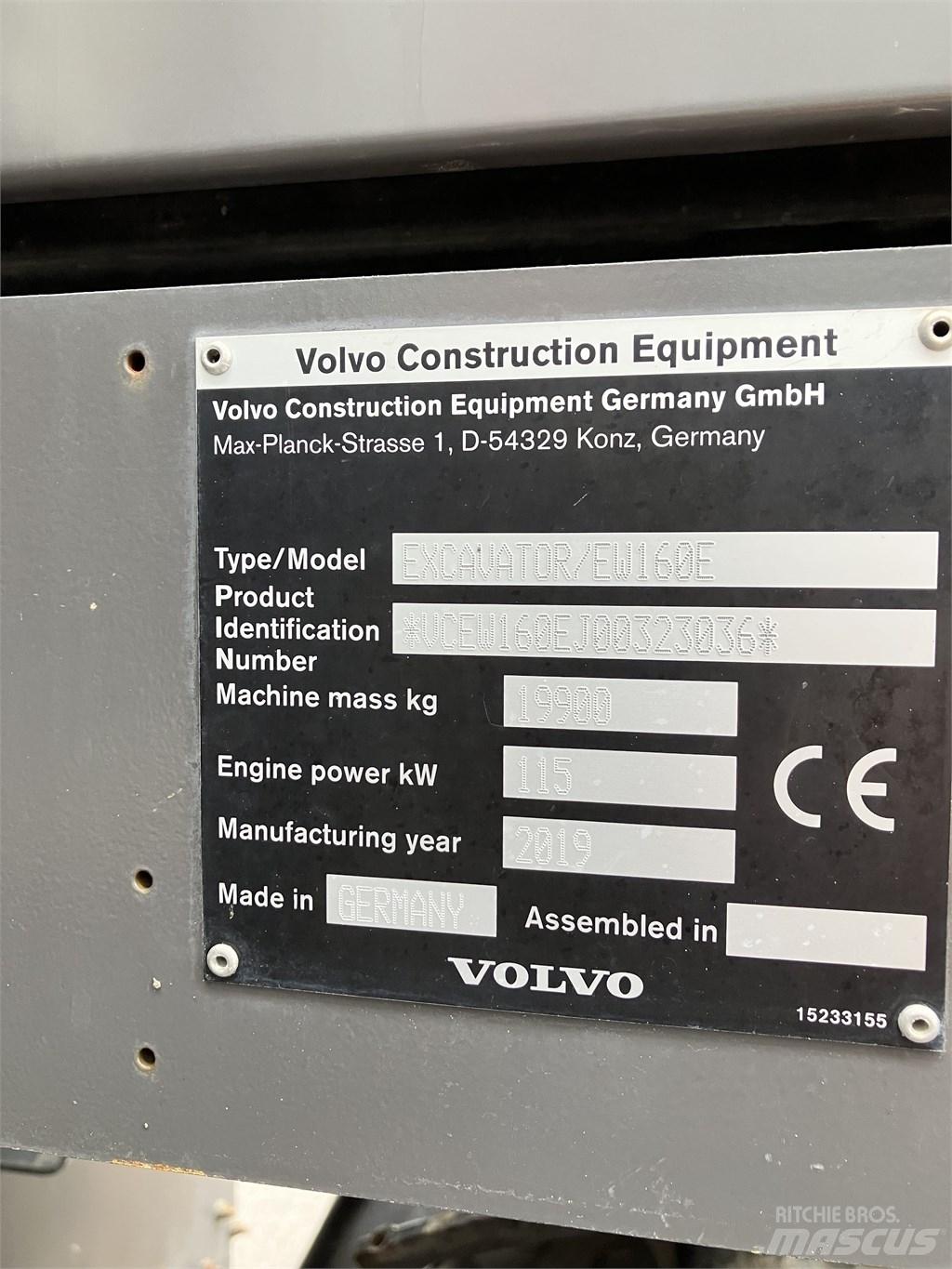 Volvo EW 160 E Gravemaskiner på hjul