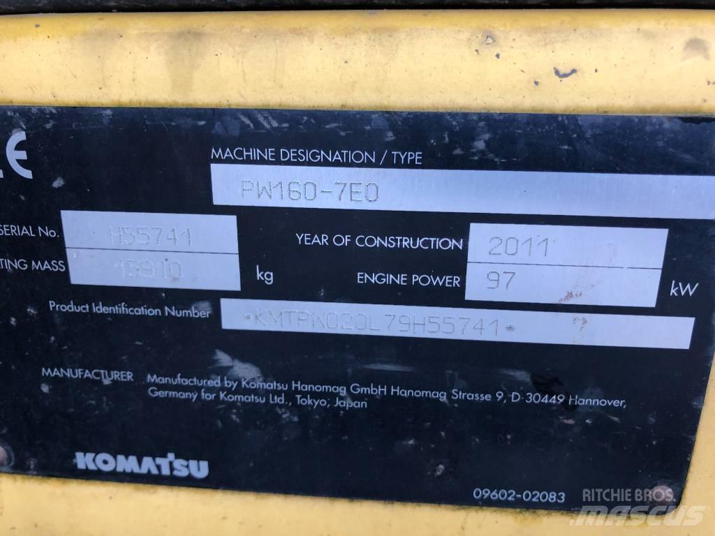 Komatsu PW160-7E0 Gravemaskiner på hjul