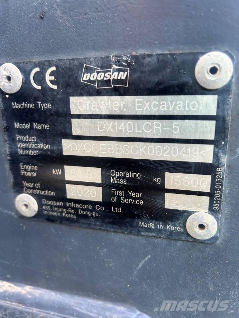 Doosan DX140LCR-5 Gravemaskiner på larvebånd