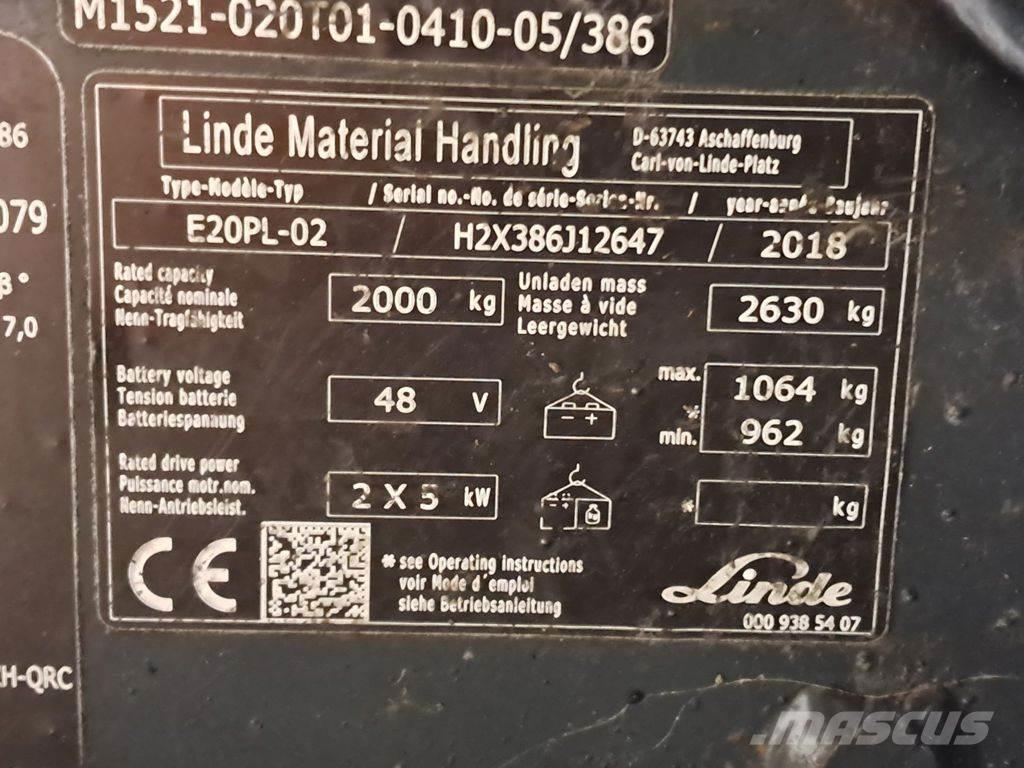 Linde E20PL-02 El gaffeltrucks