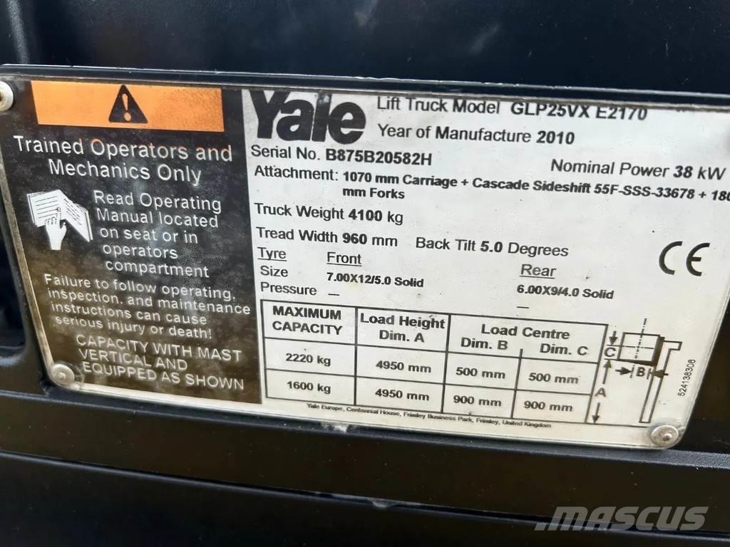 Yale 2.5 Heftruck LPG gaffeltrucks