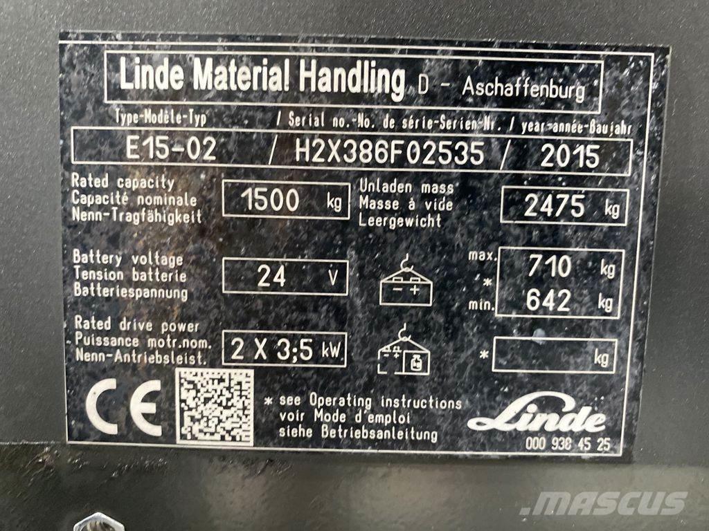 Linde E15-02 El gaffeltrucks