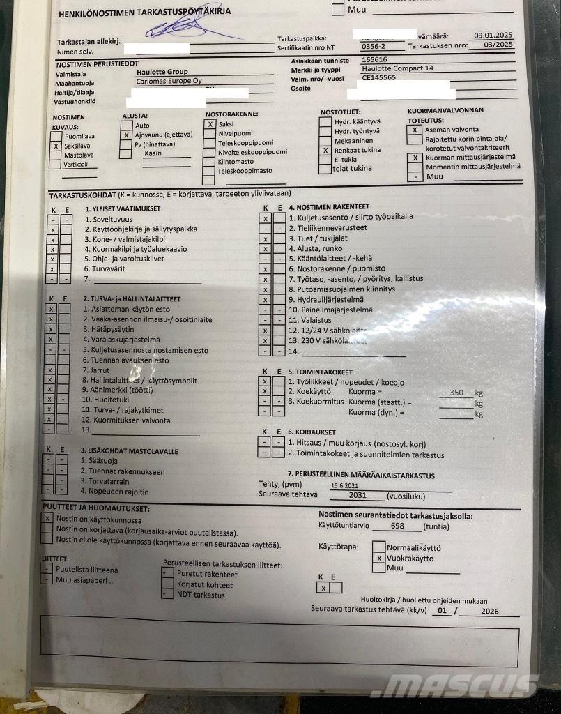 Haulotte Compact 14 Saxlifte