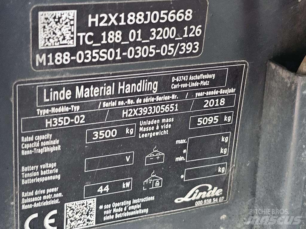 Linde H35D-02 Diesel gaffeltrucks