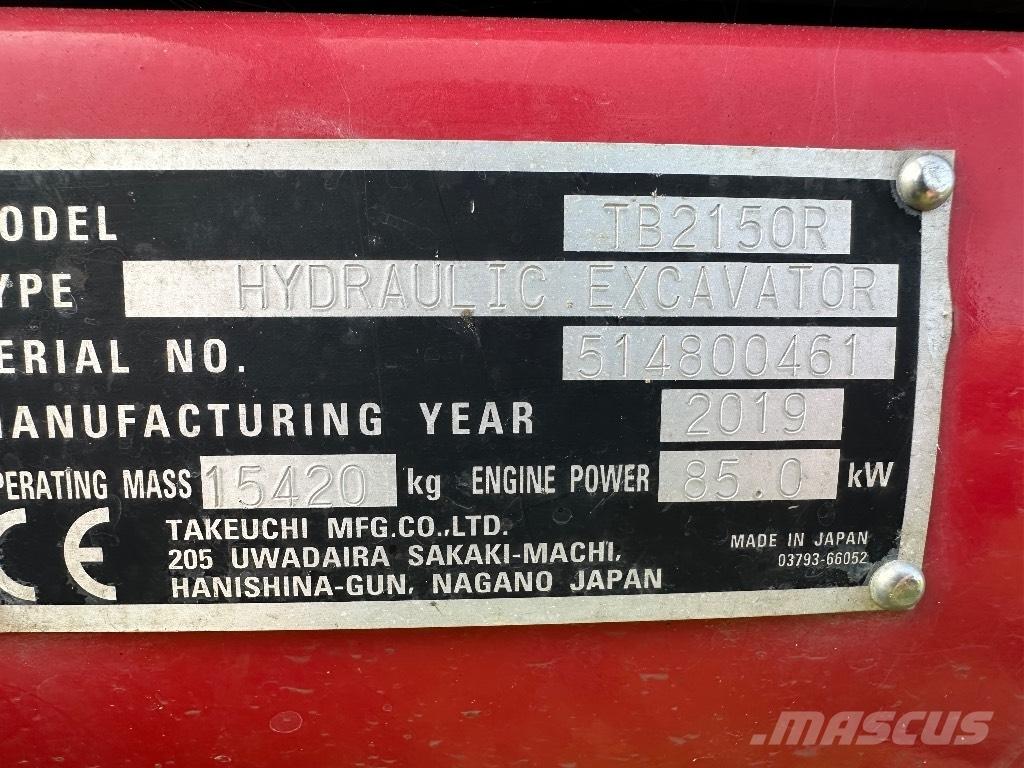 Takeuchi TB 2150 R Gravemaskiner på larvebånd