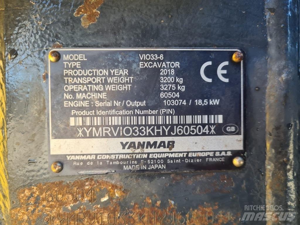 Yanmar VIO33-6 Minigravemaskiner
