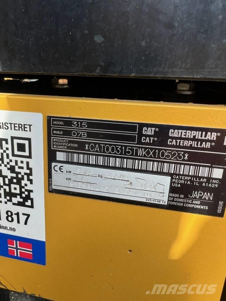 CAT 315 Gravemaskiner på larvebånd