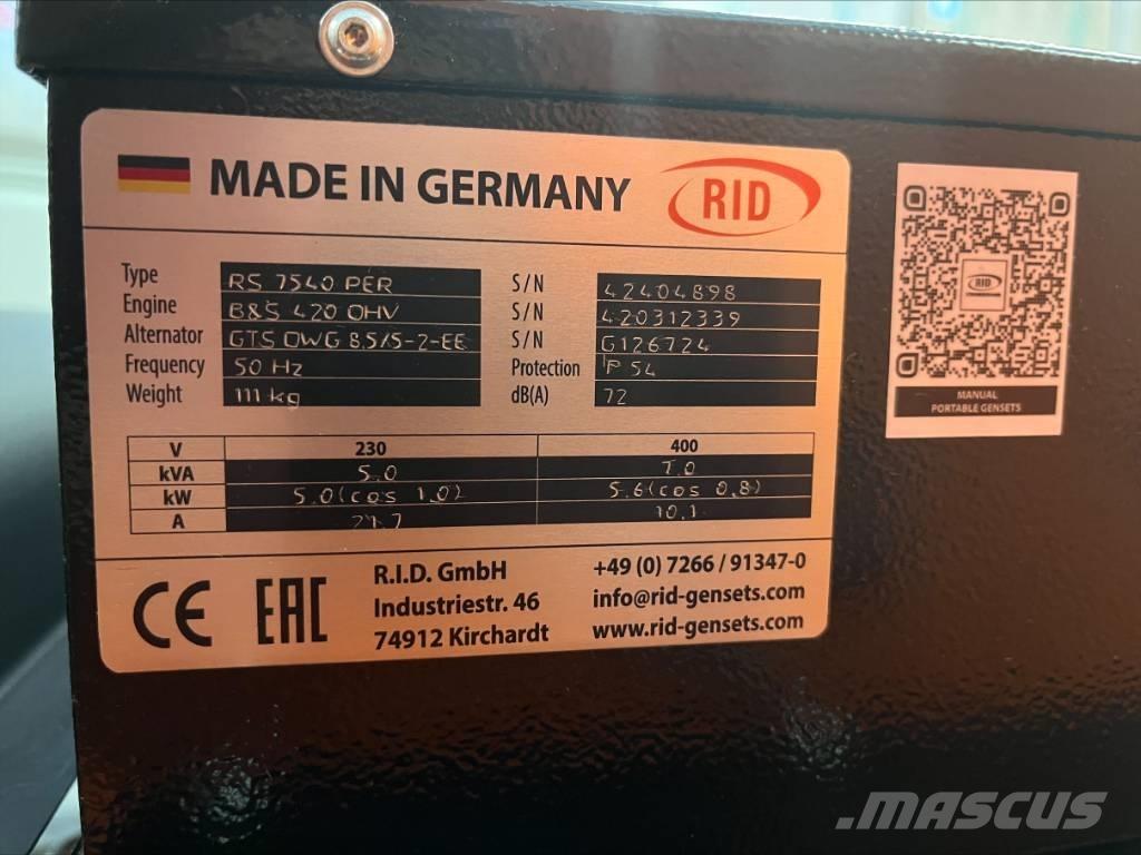  RID RS Benzingeneratorer