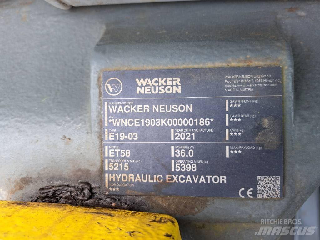 Wacker Neuson ET58 Gravemaskiner på larvebånd