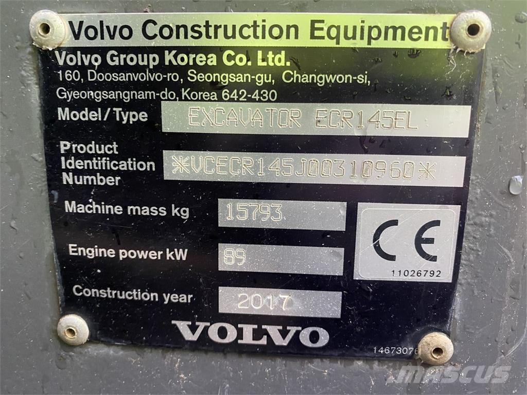 Volvo ECR145EL Gravemaskiner på larvebånd