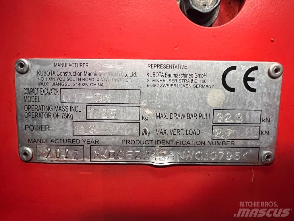 Kubota U 17-3 Minigravemaskiner