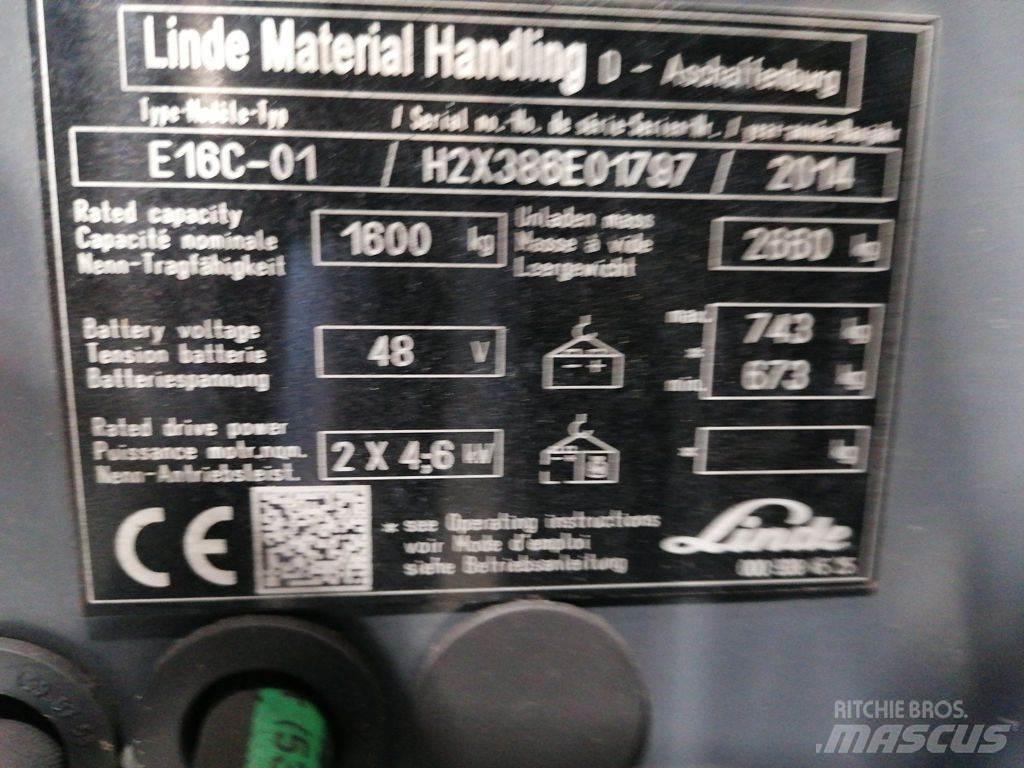 Linde E16C-01 El gaffeltrucks