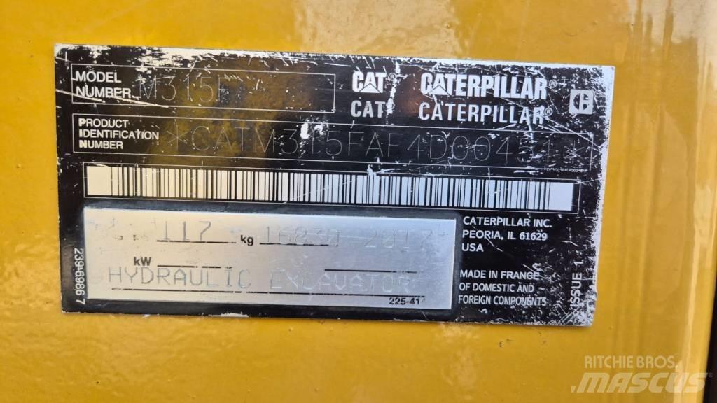 CAT M 315 F Gravemaskiner på hjul