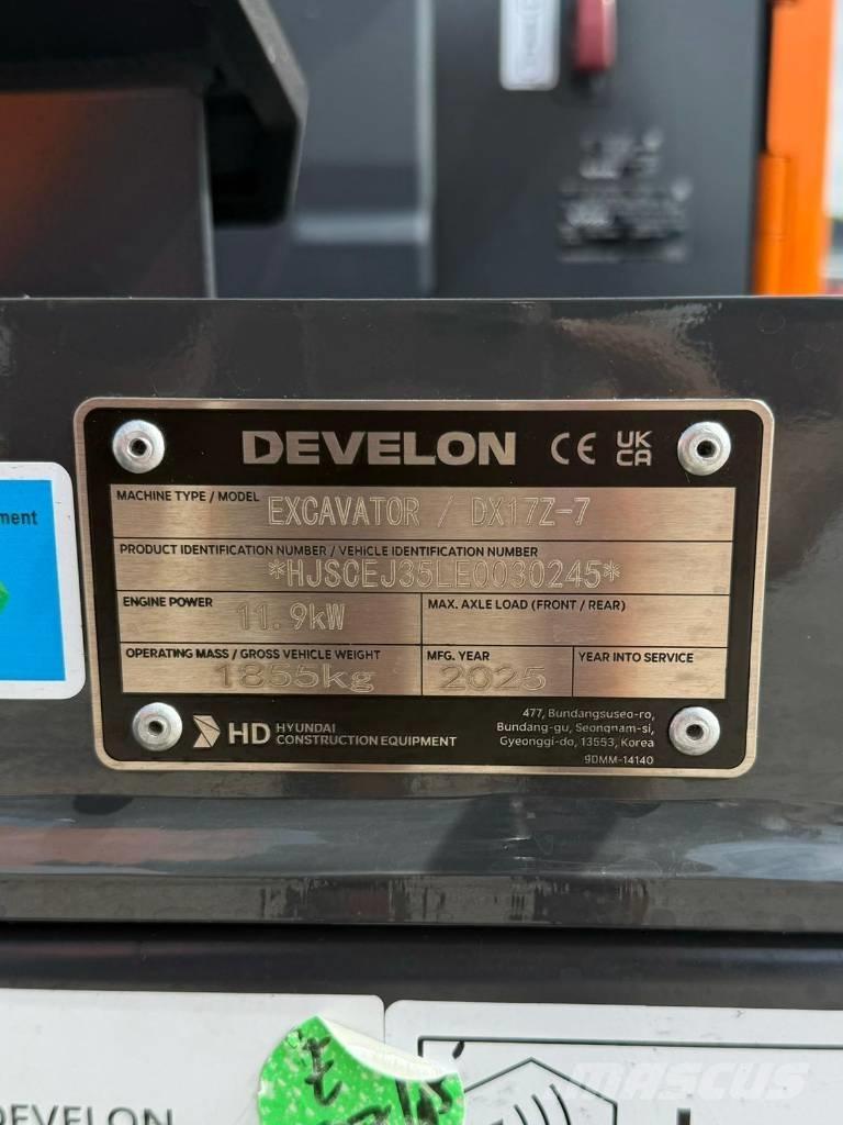 Develon DX 17 Z-7 Minigravemaskiner