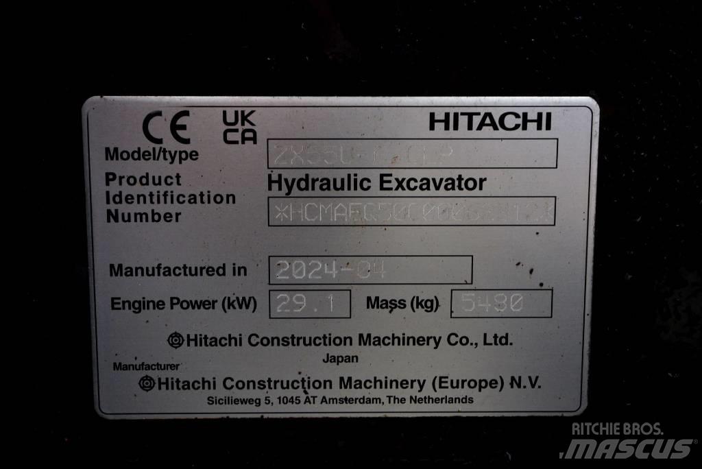 Hitachi ZX 55 U-6P Minigravemaskiner