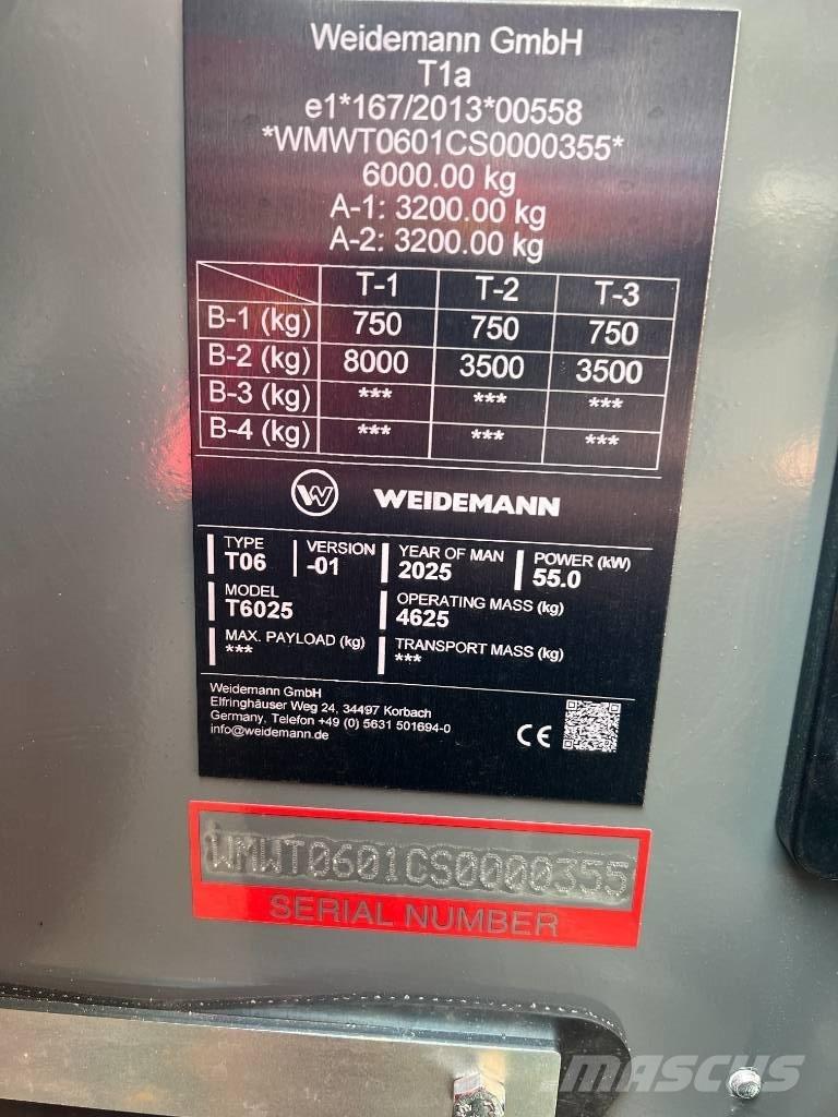 Weidemann T6025 Teleskopiske hjullæssere