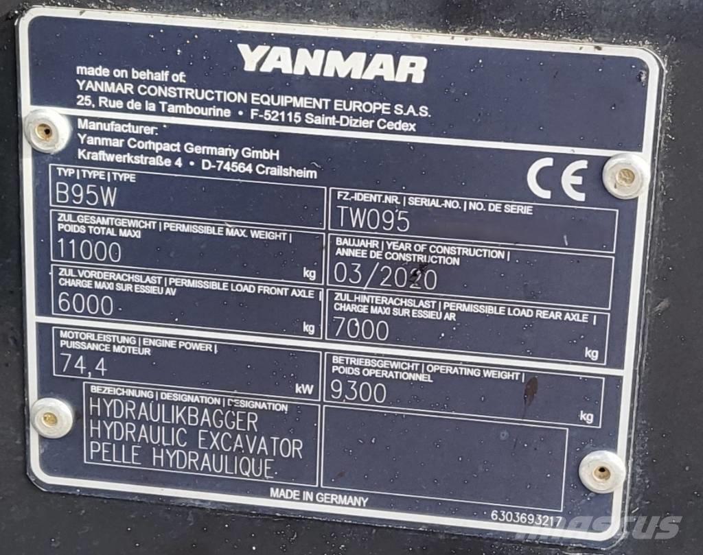 Yanmar B 95 W Gravemaskiner på hjul