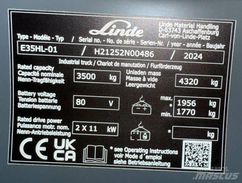 Linde E35HL/1252-01 El gaffeltrucks