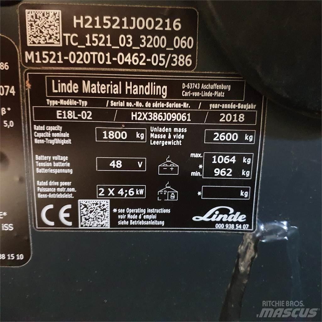 Linde E18L El gaffeltrucks
