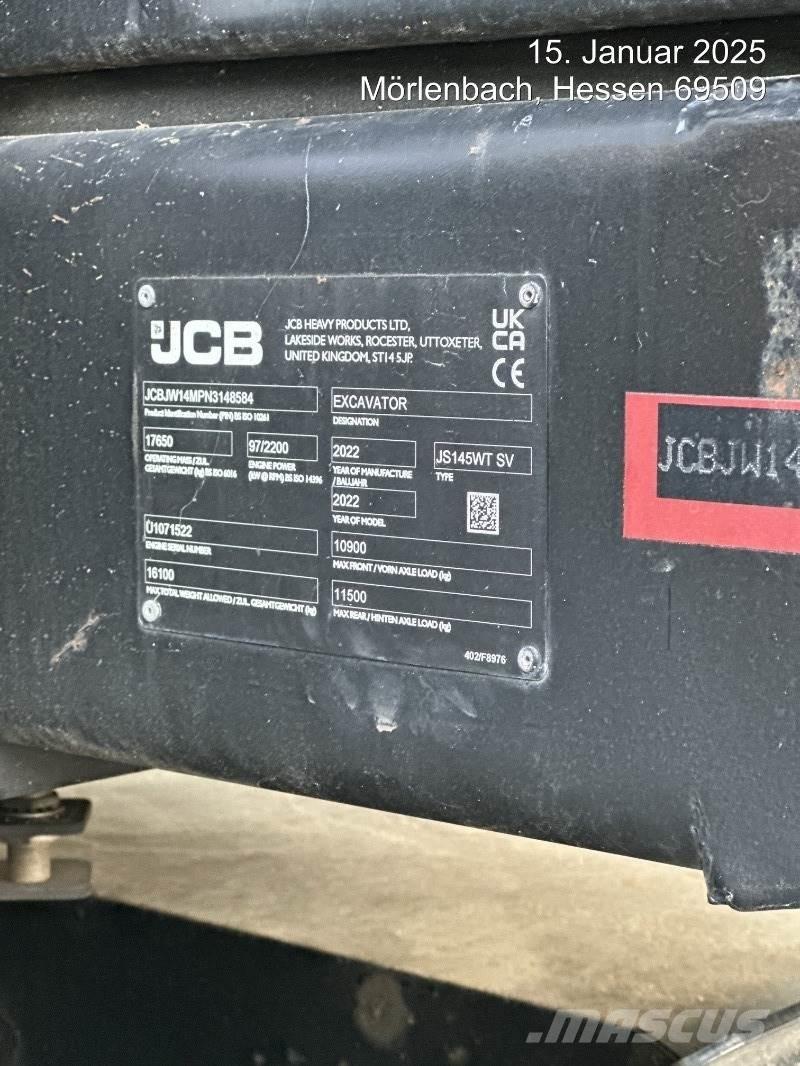 JCB JS145W PLUS Gravemaskiner på hjul