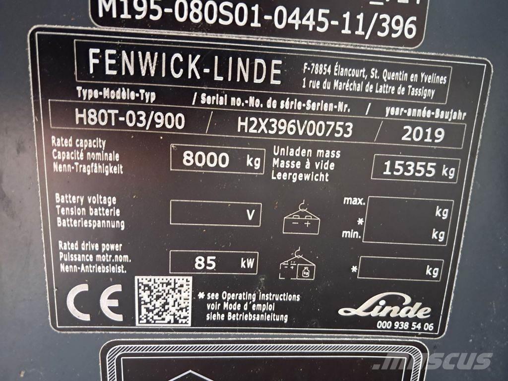 Linde H80T/03-900 LPG gaffeltrucks