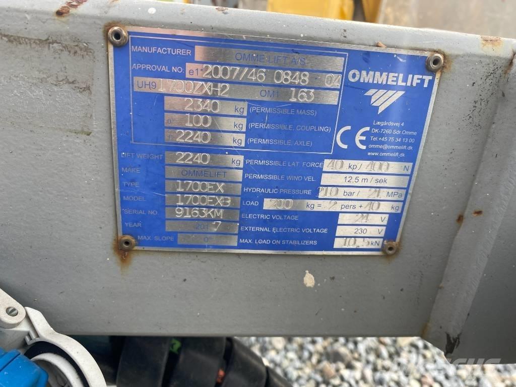 Omme 1700 EBX Trailermonterede lifte