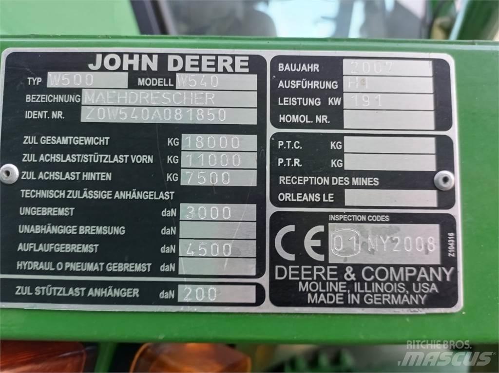 John Deere W540 Mejetærskere