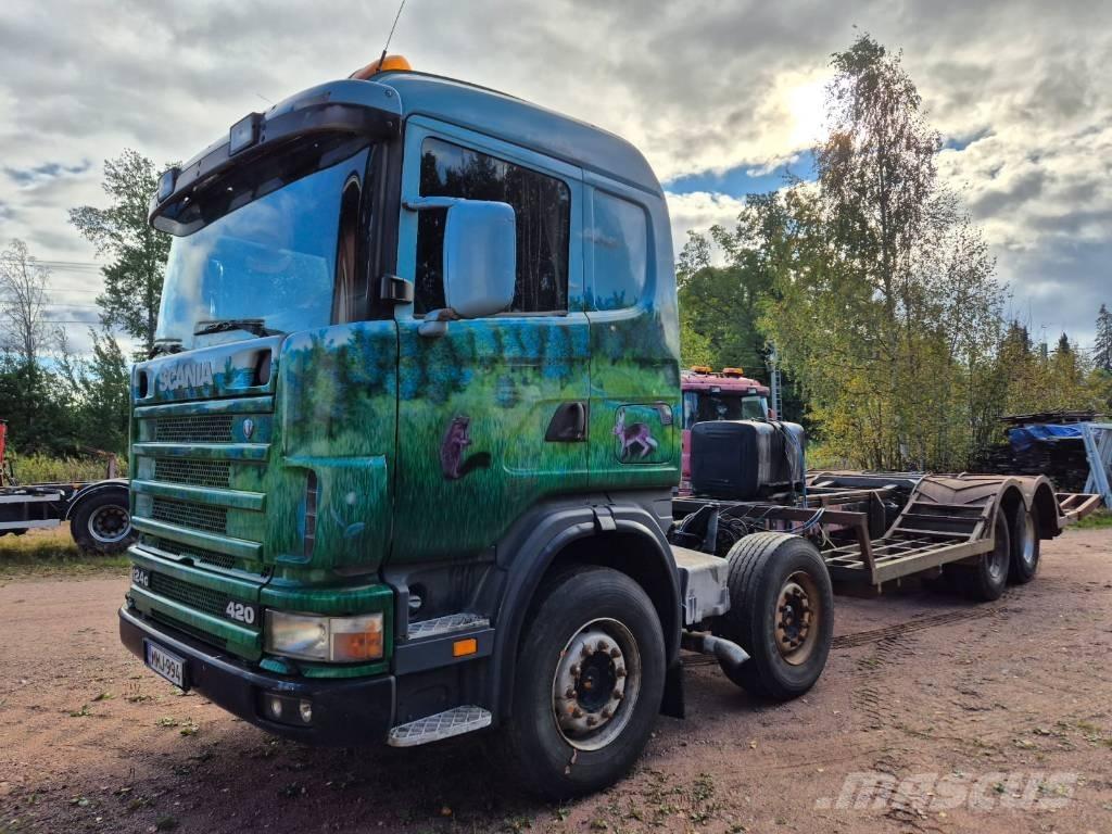 Scania R 124 Skovmaskintransportlastbiler