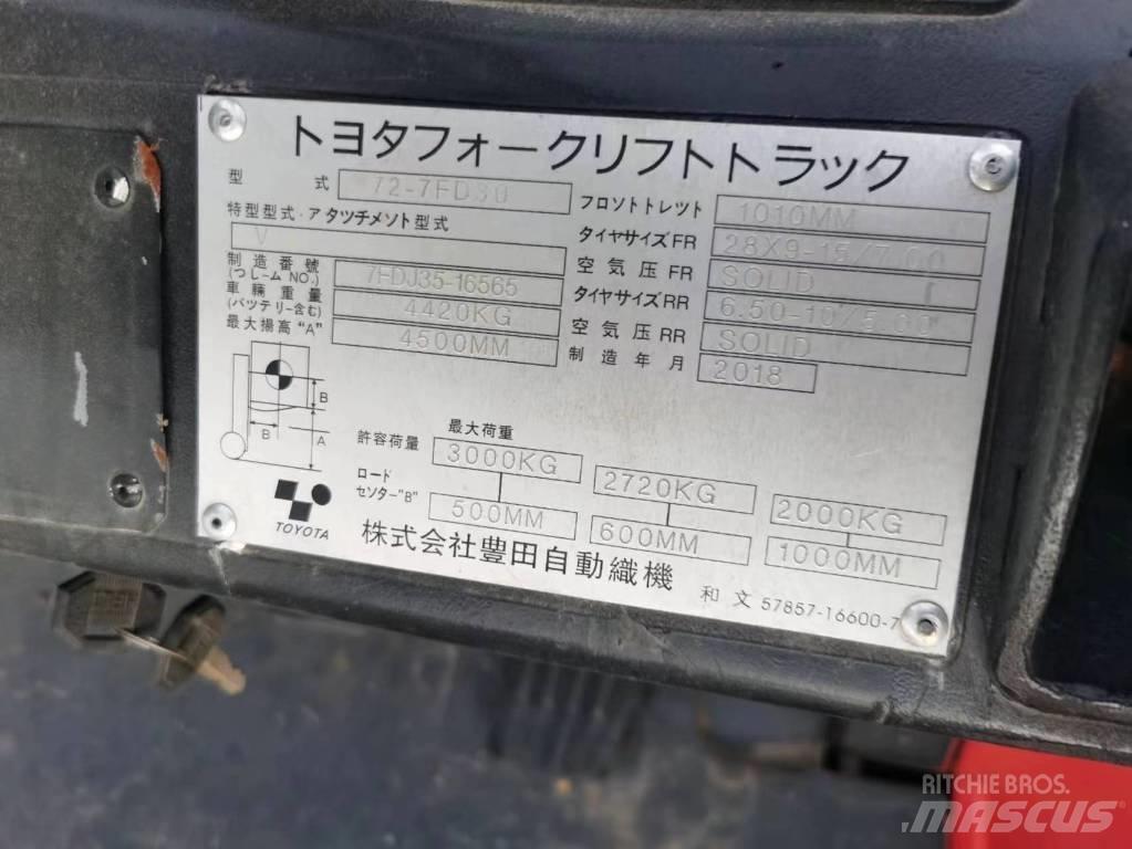 Toyota 7FD 30 Diesel gaffeltrucks